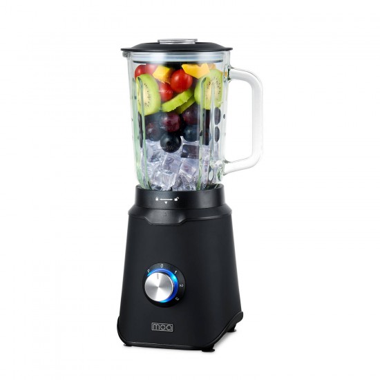 MOA TB61B - Blender met glazen kan - 1,5 liter - 1000 Watt - Zwart